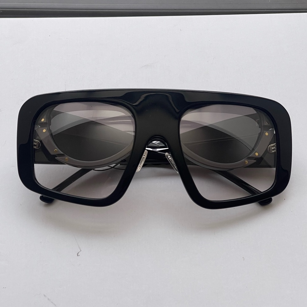 New LUAR Double-Frame Sunglasses in Black / Grey